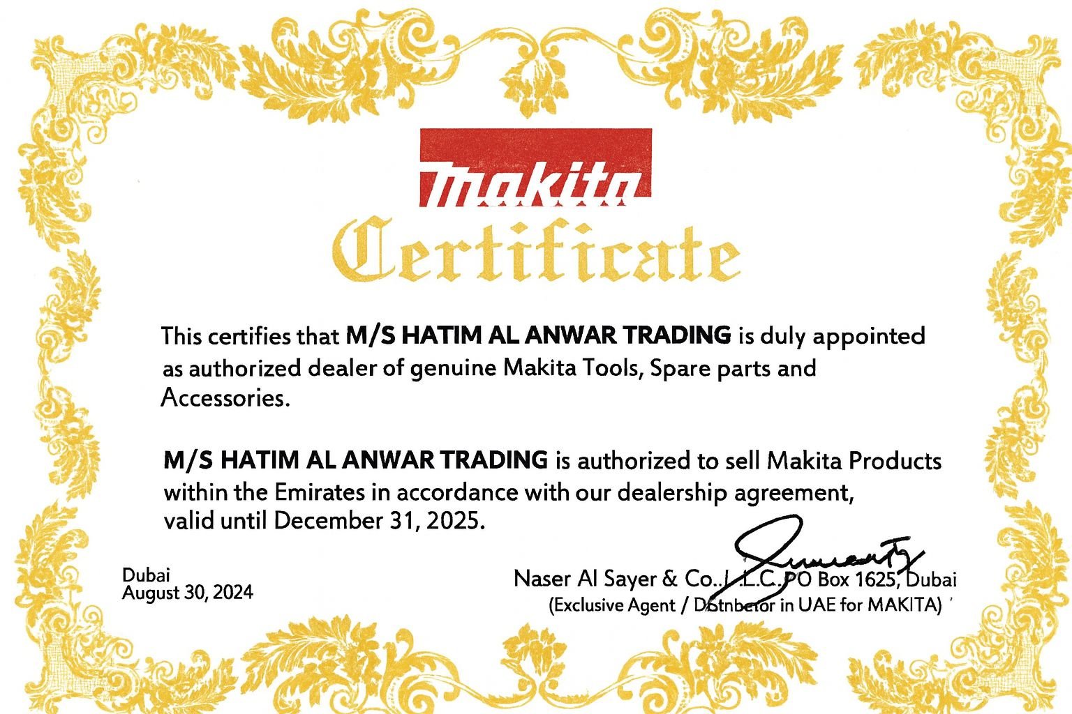 Makita certification